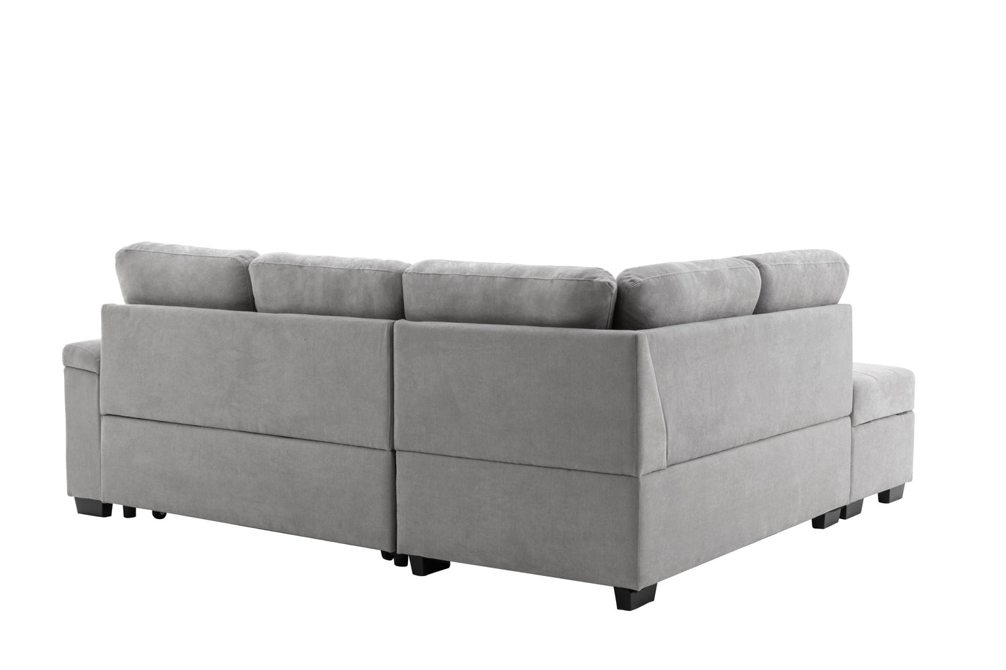 Sleeper Sectional Sofa, L-Shape Corner Couch Sofa-Bed With Storage